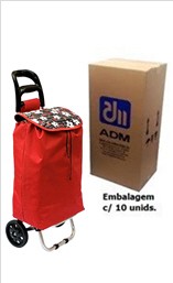 Trolley-BAG FLORAL vermelho 89cm.altura