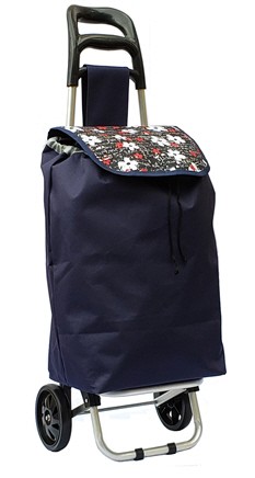 Trolley-bag carrinho de compras floral azul