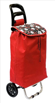 Trolley-Bag carrinho de compras Floral vermelho